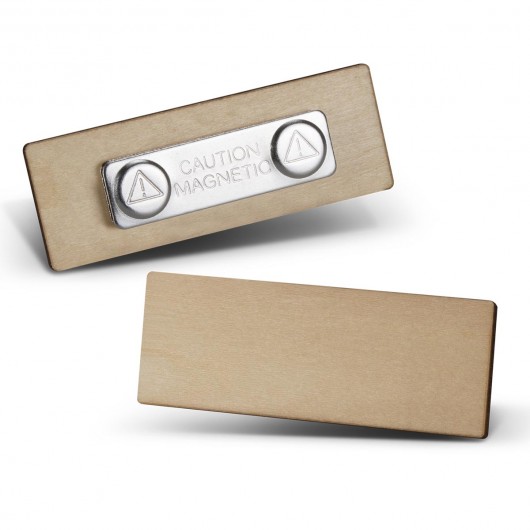 Magnetic Wooden Badges Natural